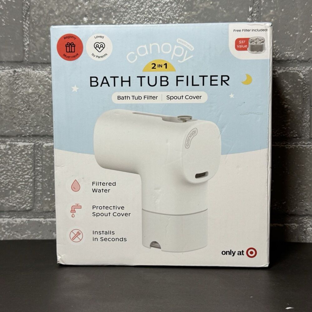 Canopy Wellness 2-in-1 Bath Tub Filter & Spout Cover Open Box Complete